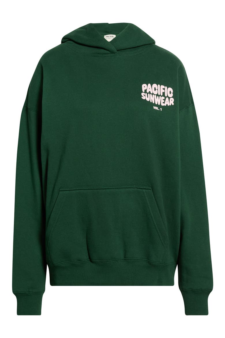 Bubble Logo Cotton Blend Hoodie, Alternate, color, GREEN