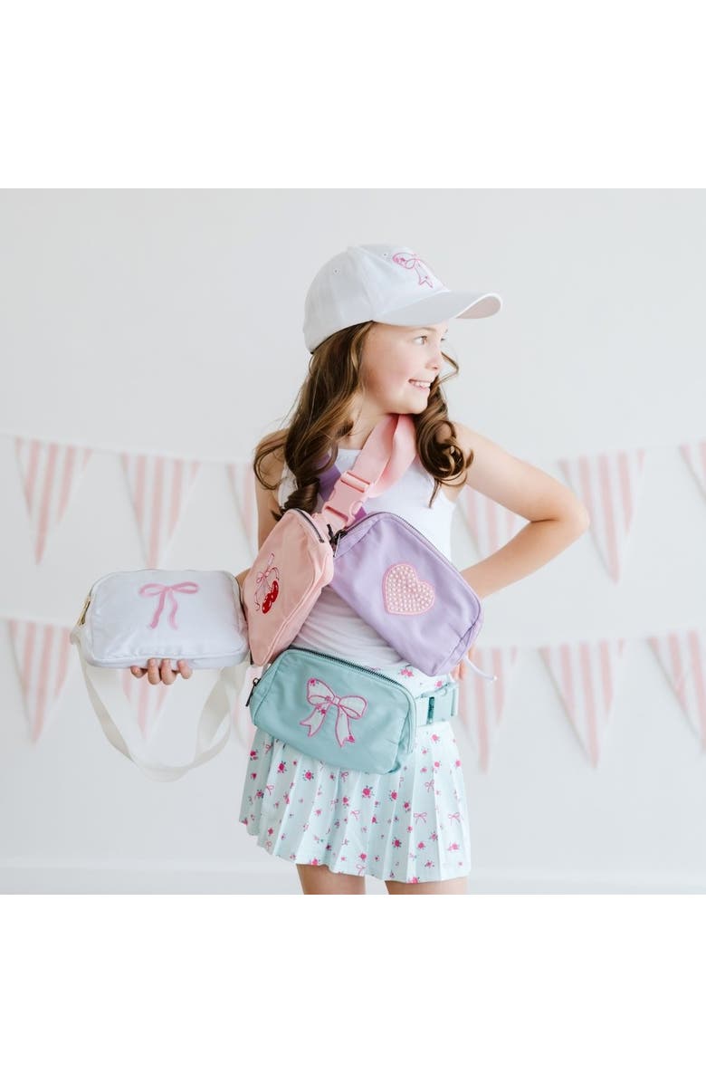 Sweet Wink Sky Floral Bow Patch Belt Bag, Alternate, color, Icing Blue