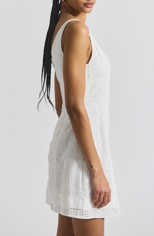 Derek Lam 10 Crosby Sage Garden Tile Cotton Eyelet Minidress In White