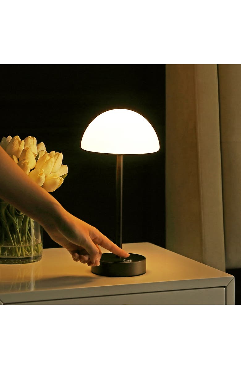 JONATHAN Y Xavier Bohemian Farmhouse Iron Rechargeable Integrated Portable LED Table Lamp, Alternate, color, Oil Rubbed Bronze