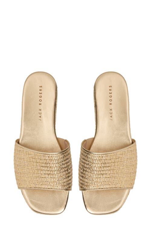 Jack Rogers Rozette Platform Slide Sandal In Gold