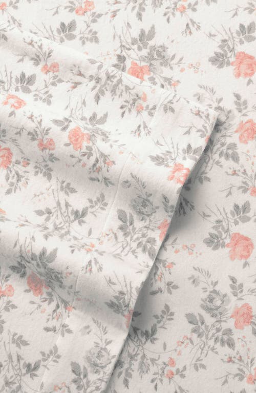 Laura Ashley Rosalie Cotton Flannel Sheet Set In Grey