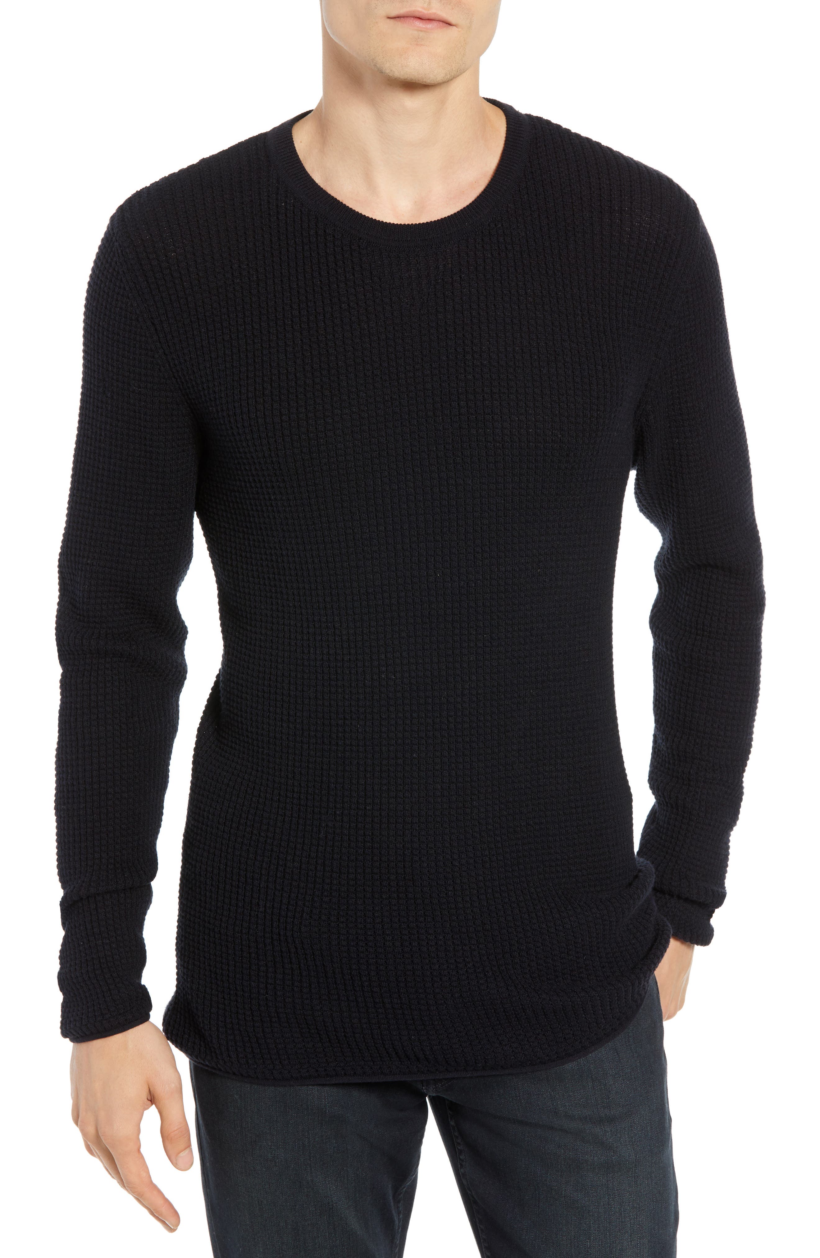Regular Fit Waffle Crewneck Pullover - image 5