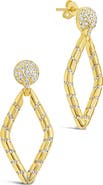 Sterling Forever Gisele Cubic Zirconia Geometric Drop Earrings