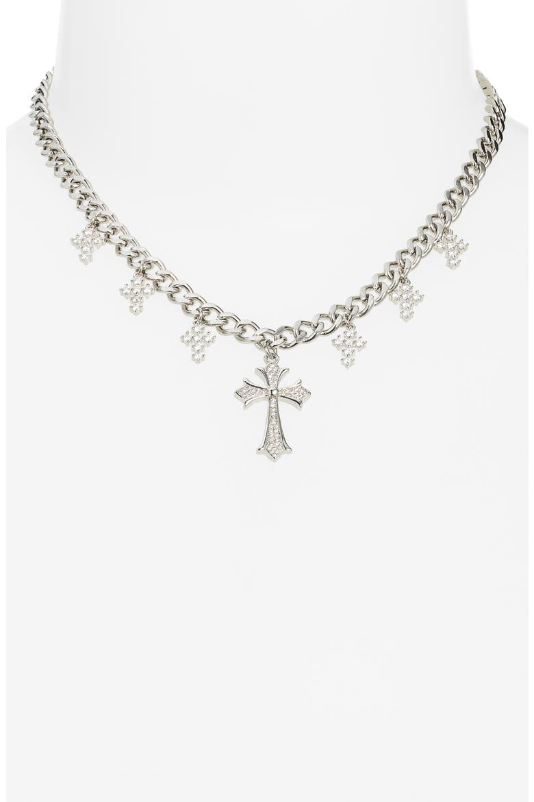 Cross Royalty Necklace, Alternate, color, SILVER