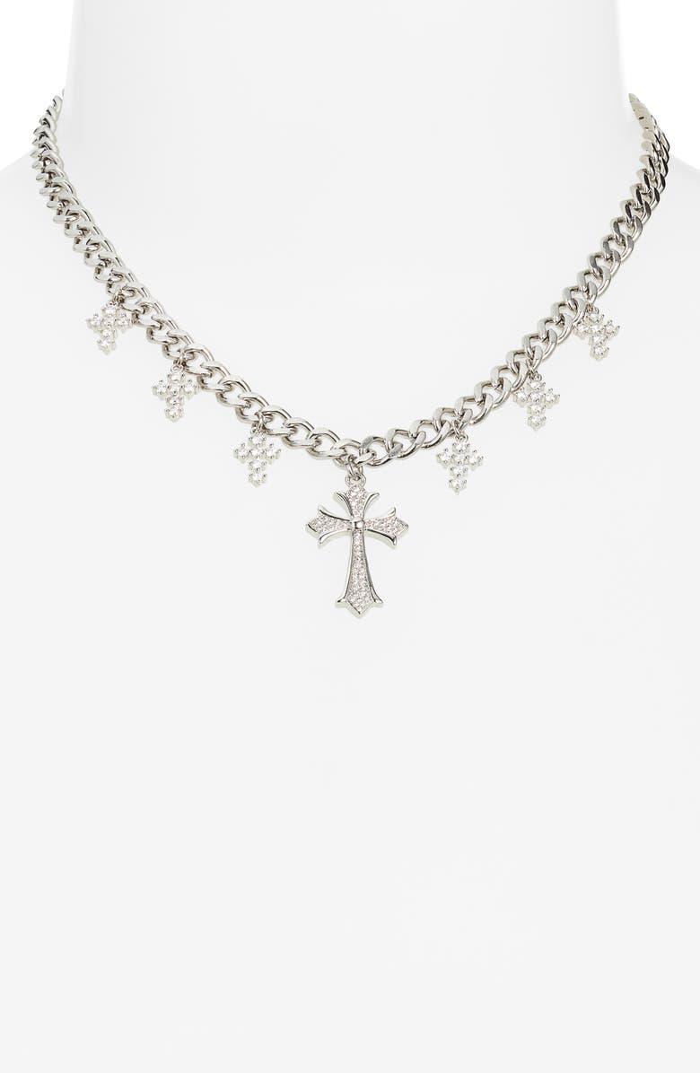 VIDAKUSH Cross Royalty Necklace, Alternate, color, Silver