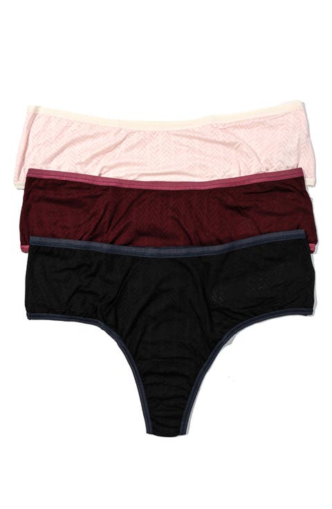 MoveCalm™ Assorted 3-Pack High Rise Thongs