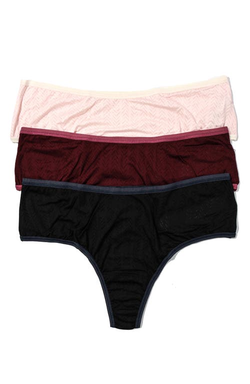 Hanky Panky Move Calm Hi-rise Thong 3 Pack In Multi