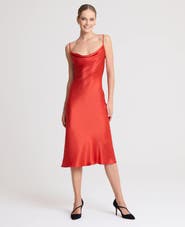 Really Wild Clothing Beatrice Silk Satin Bias Cut Slip Dress