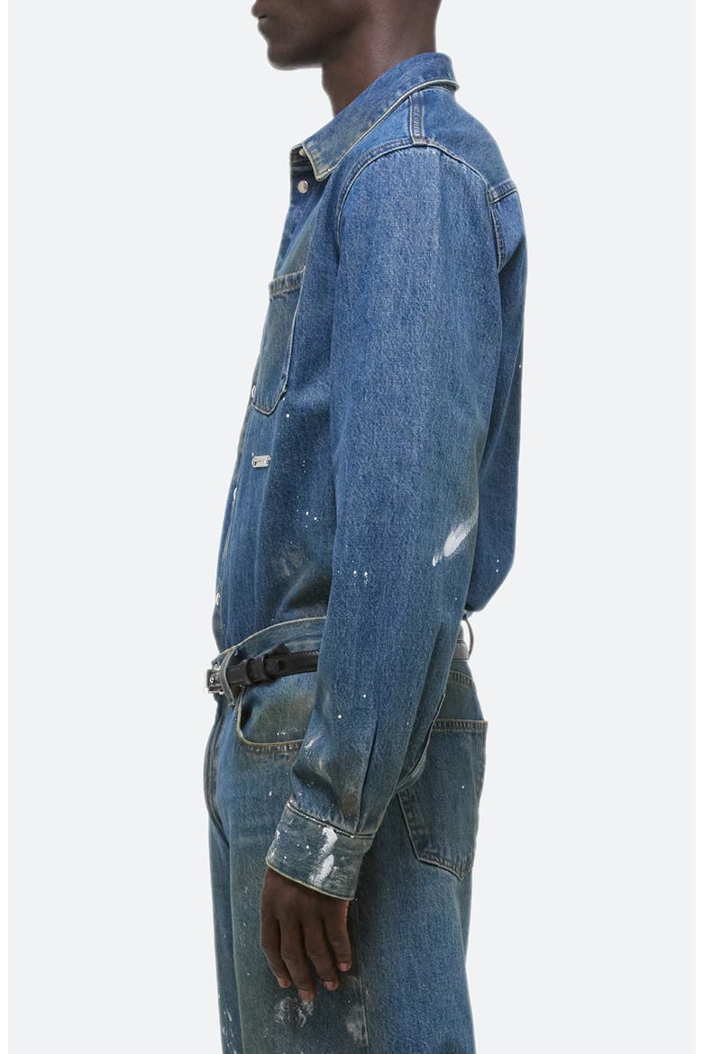 Painted Denim Shirt, Alternate, color, MID INDIGO PAINTER - 21W
