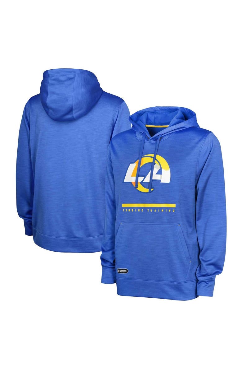 Outerstuff Men's Royal Los Angeles Rams Speed Drill Streak Pullover Hoodie, Main, color, 