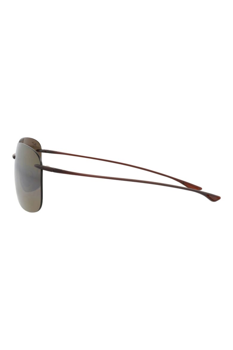 Hikina 62mm Gradient Polarized Oversize Shield Sunglasses, Alternate, color, ROOTBEER ROOTBEER BRONZE