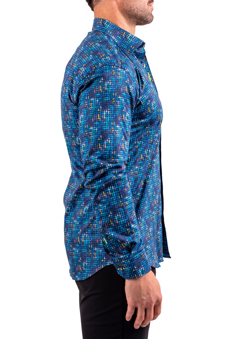 Fibonacci Resistance Contemporary Fit Button-Up Shirt, Alternate, color, BLUE
