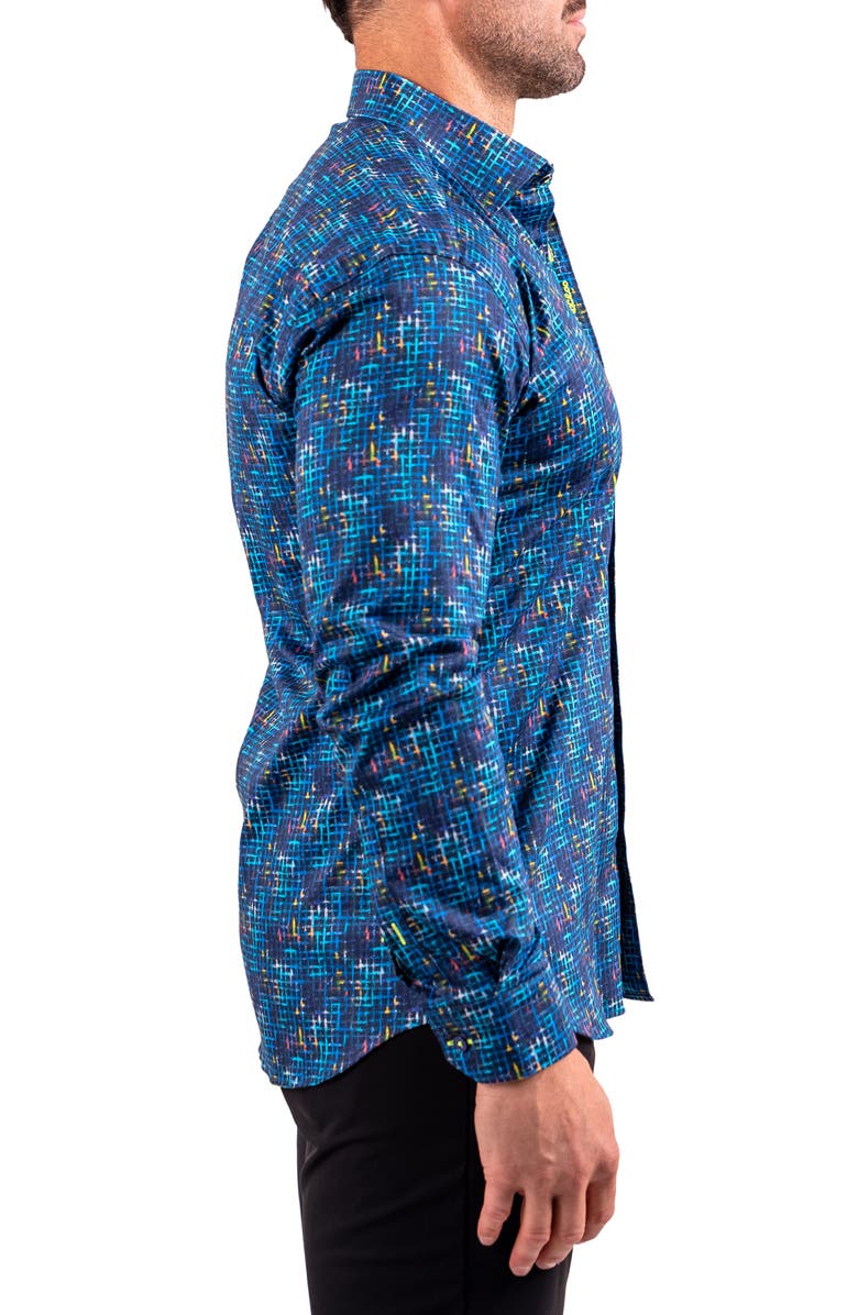 Maceoo Fibonacci Resistance Contemporary Fit Button-Up Shirt, Alternate, color, Blue