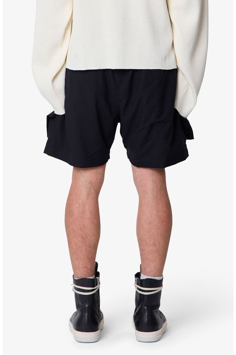 Mesh Mud Cotton Cargo Shorts, Alternate, color, BLACK