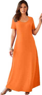 Jessica London Stretch Cotton T-Shirt Maxi Dress