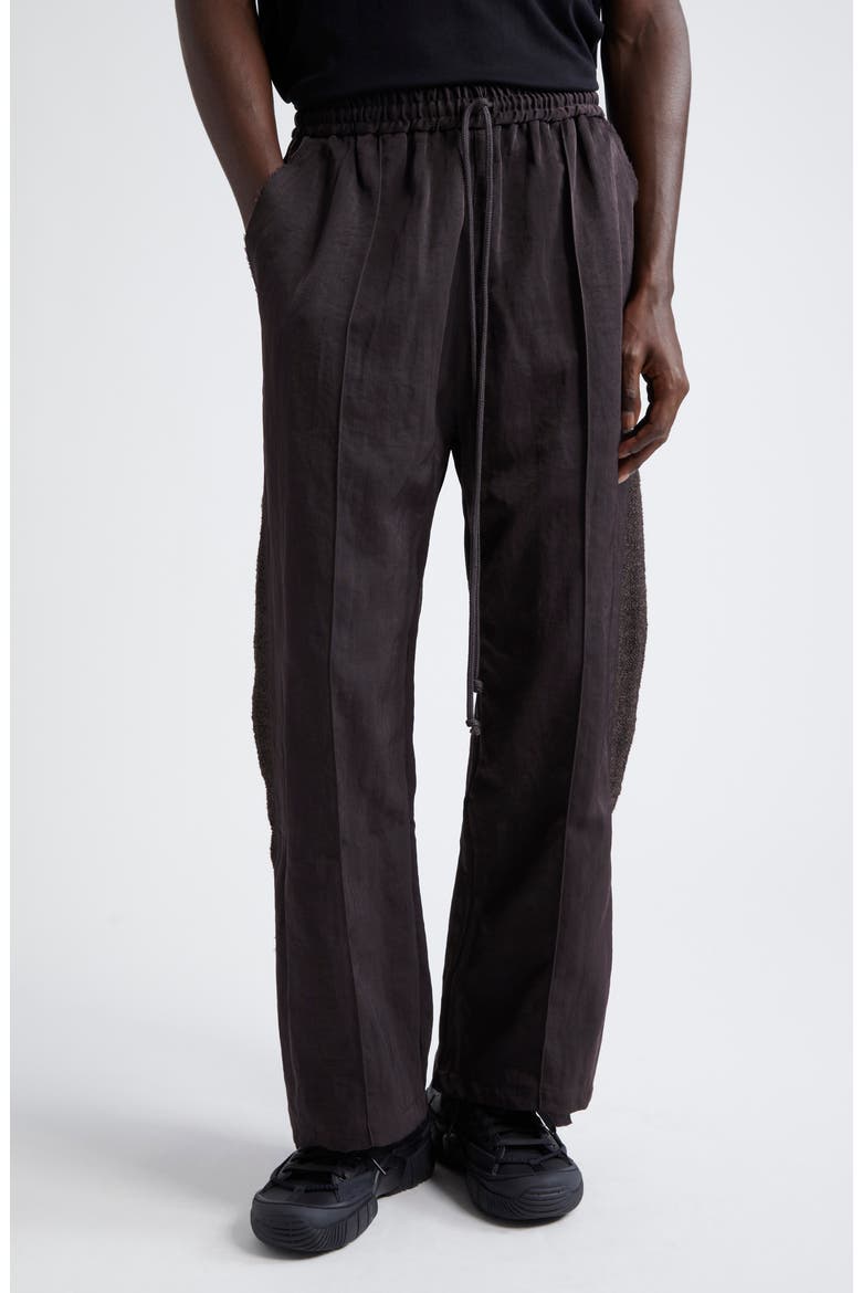 Teardrop Nylon Drill Track Pants, Main, color, BROWN