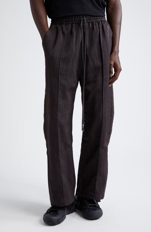 SONG FOR THE MUTE Teardrop Nylon Drill Track Pants in Brown 