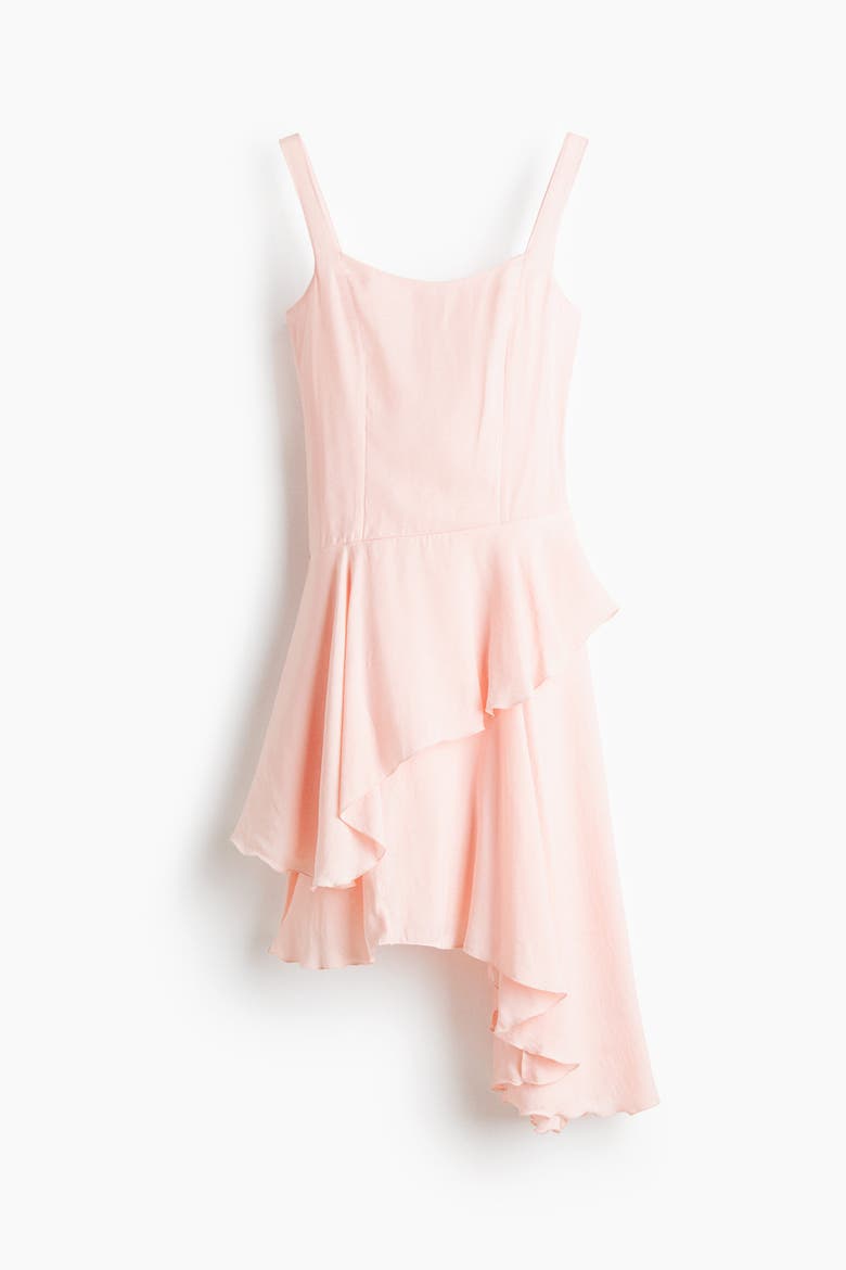 Asymmetric Tiered Dress, Alternate, color, Light pink