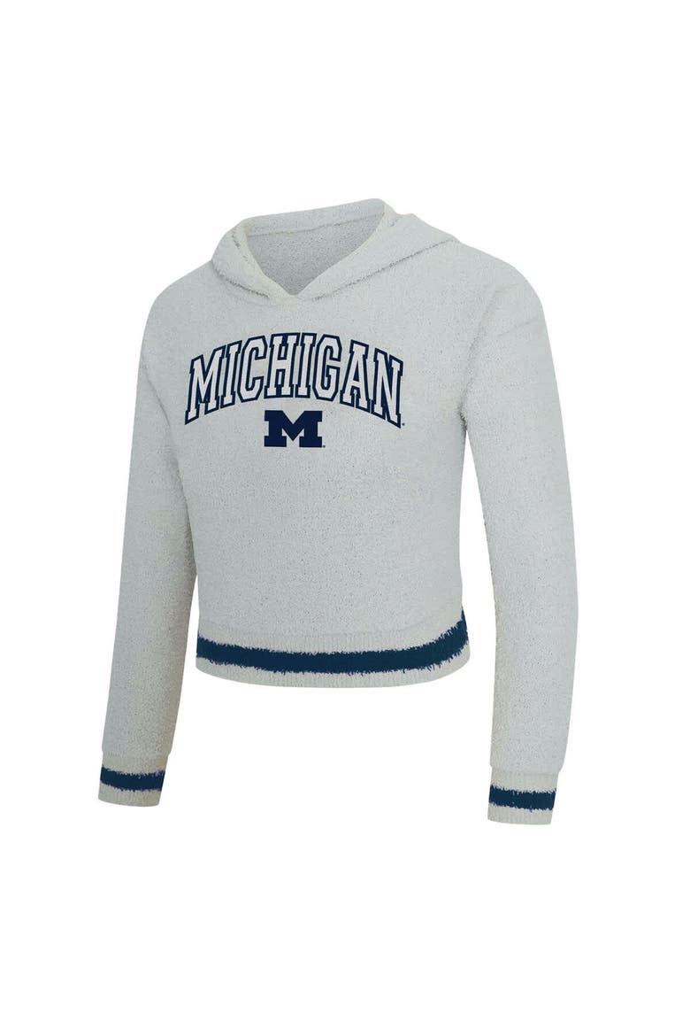 Women's Concepts Sport Gray/Navy Michigan Wolverines Whitley Long Sleeve Hoodie Top & Shorts Set, Alternate, color, Gray