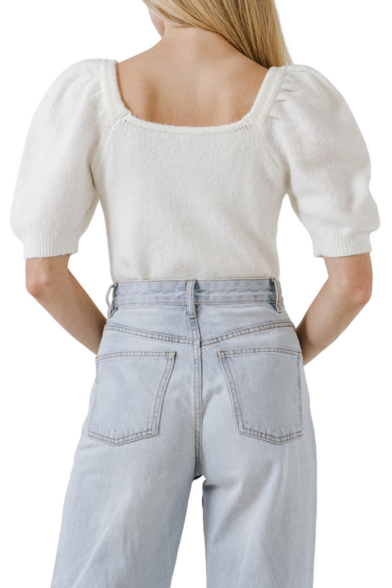 Puff Sleeve Sweater, Alternate, color, CREAM