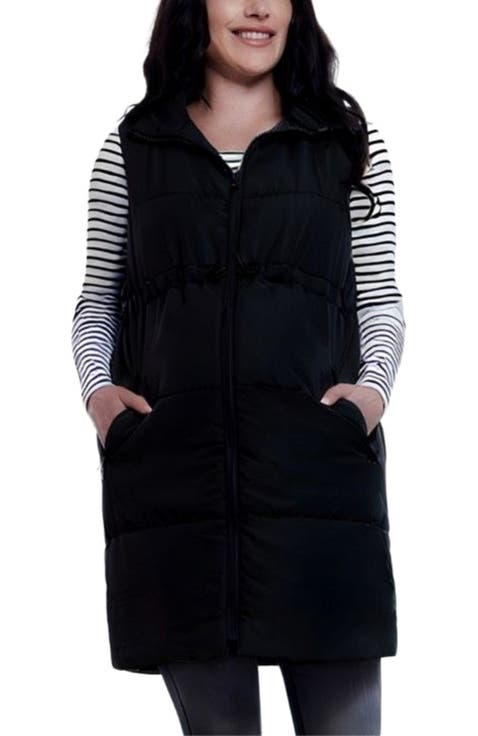 Woven Full-Zip Sleeveless Quilted Puffer Vest