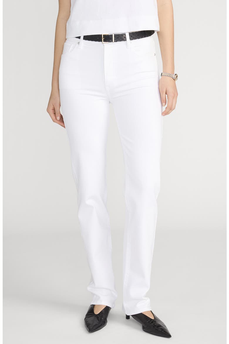 Le Sleek High Waist Straight Leg Jeans, Main, color, WHITE