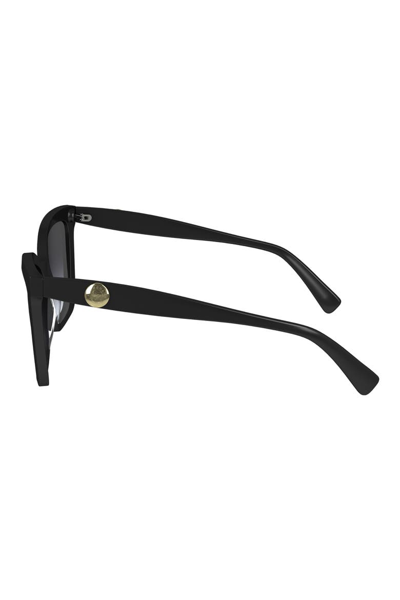 Le Pliage 54mm Gradient Cat Eye Sunglasses, Alternate, color, BLACK