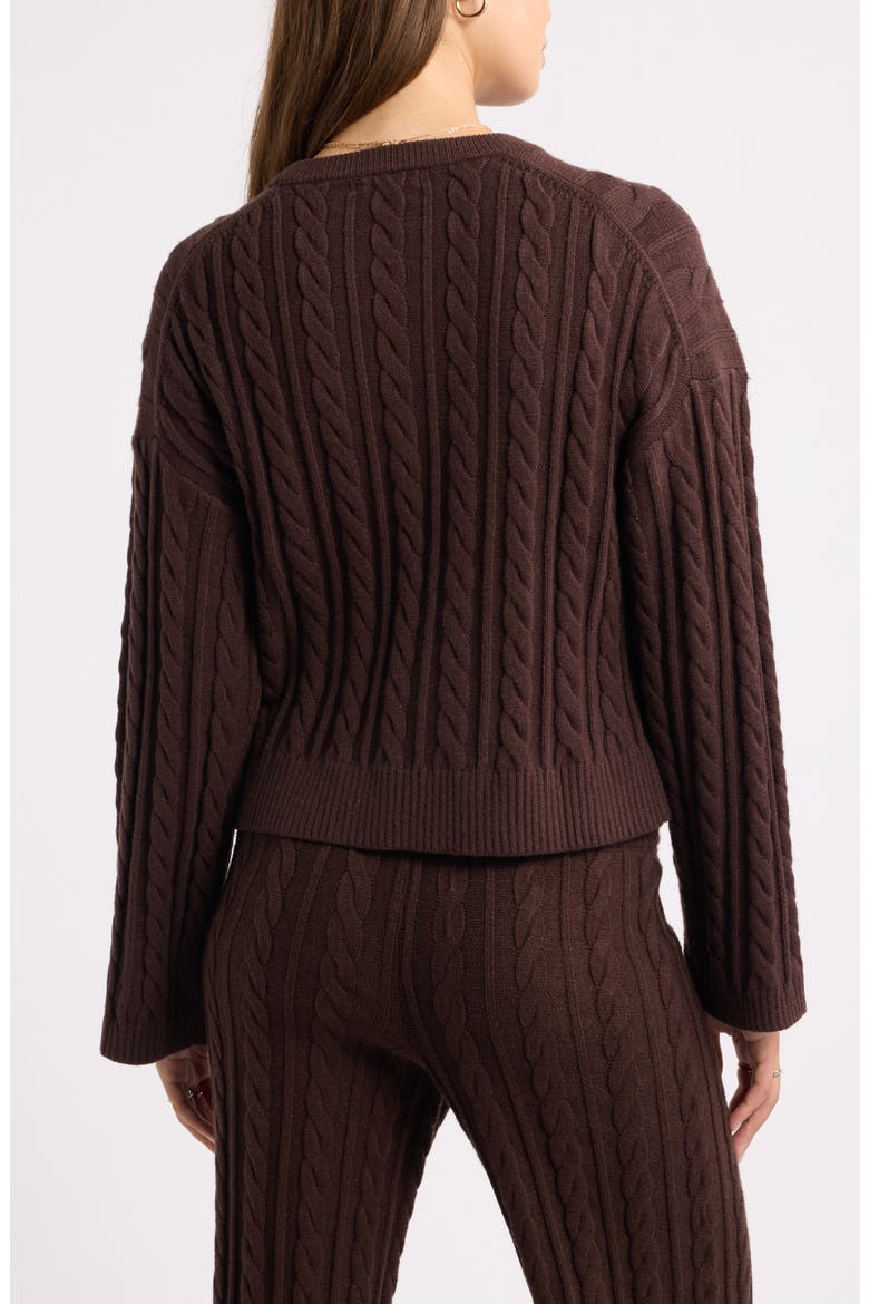 Cable Stitch Sweater, Alternate, color, BROWN COFFEE