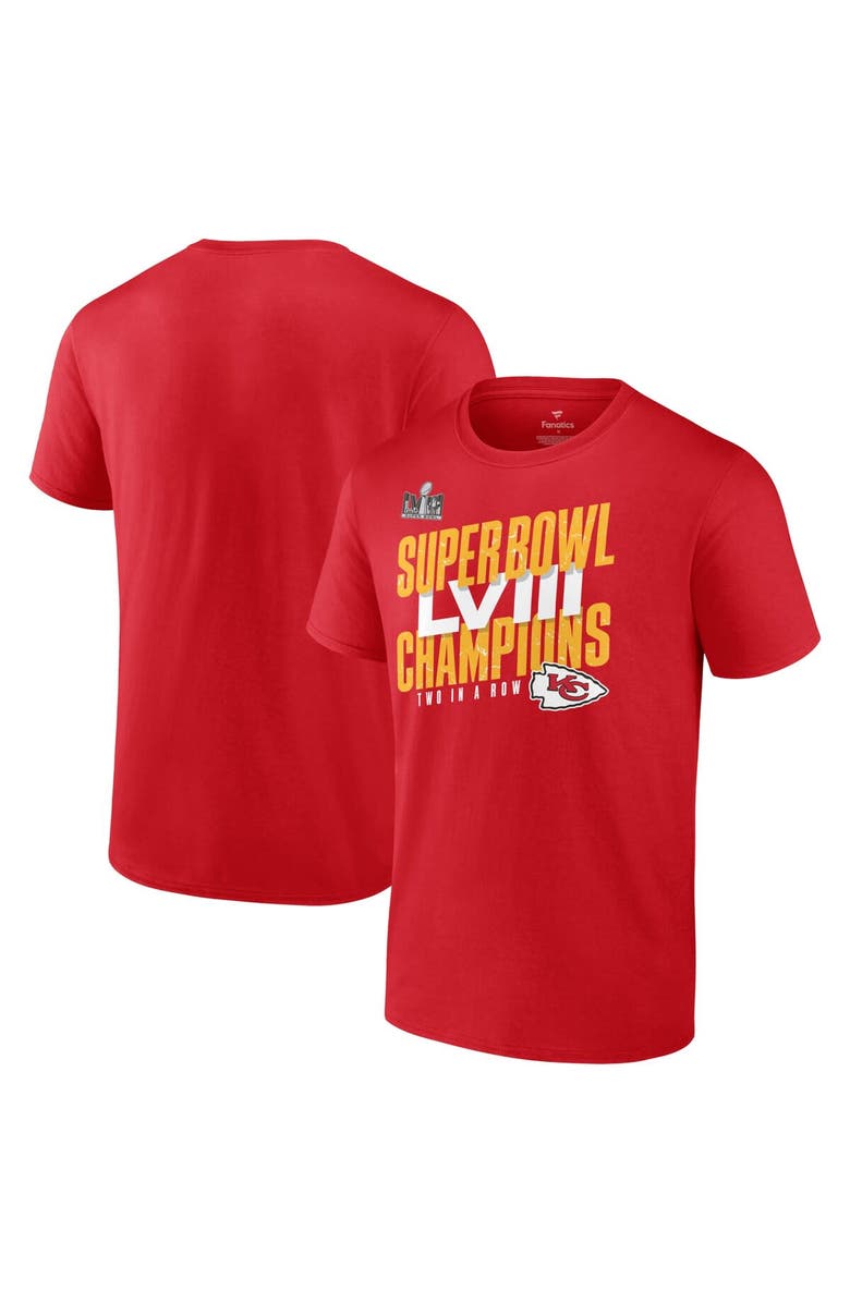 FANATICS Men's Fanatics Branded Red Kansas City Chiefs Super Bowl LVIII Champions Iconic Victory T-Shirt, Alternate, color, Red