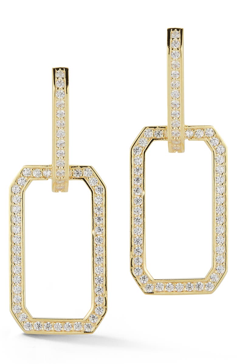 CHLOE AND MADISON 14K Gold Plate Cubic Zirconia Link Drop Earrings, Main, color, Gold