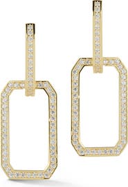 CHLOE AND MADISON 14K Gold Plate Cubic Zirconia Link Drop Earrings
