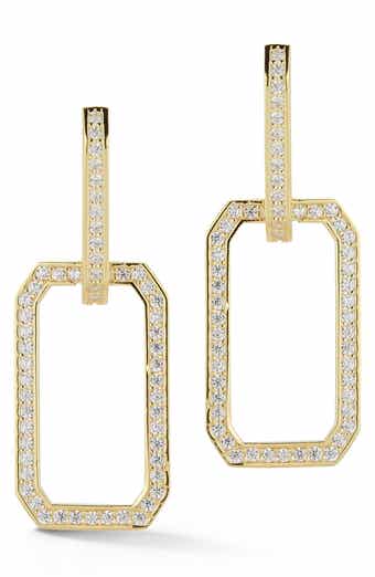 CHLOE AND MADISON 14K Gold Plate Cubic Zirconia Link Drop Earrings