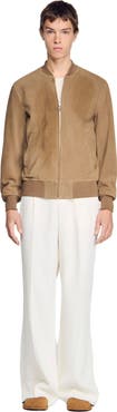 SANDRO Zip-up split leather jacket