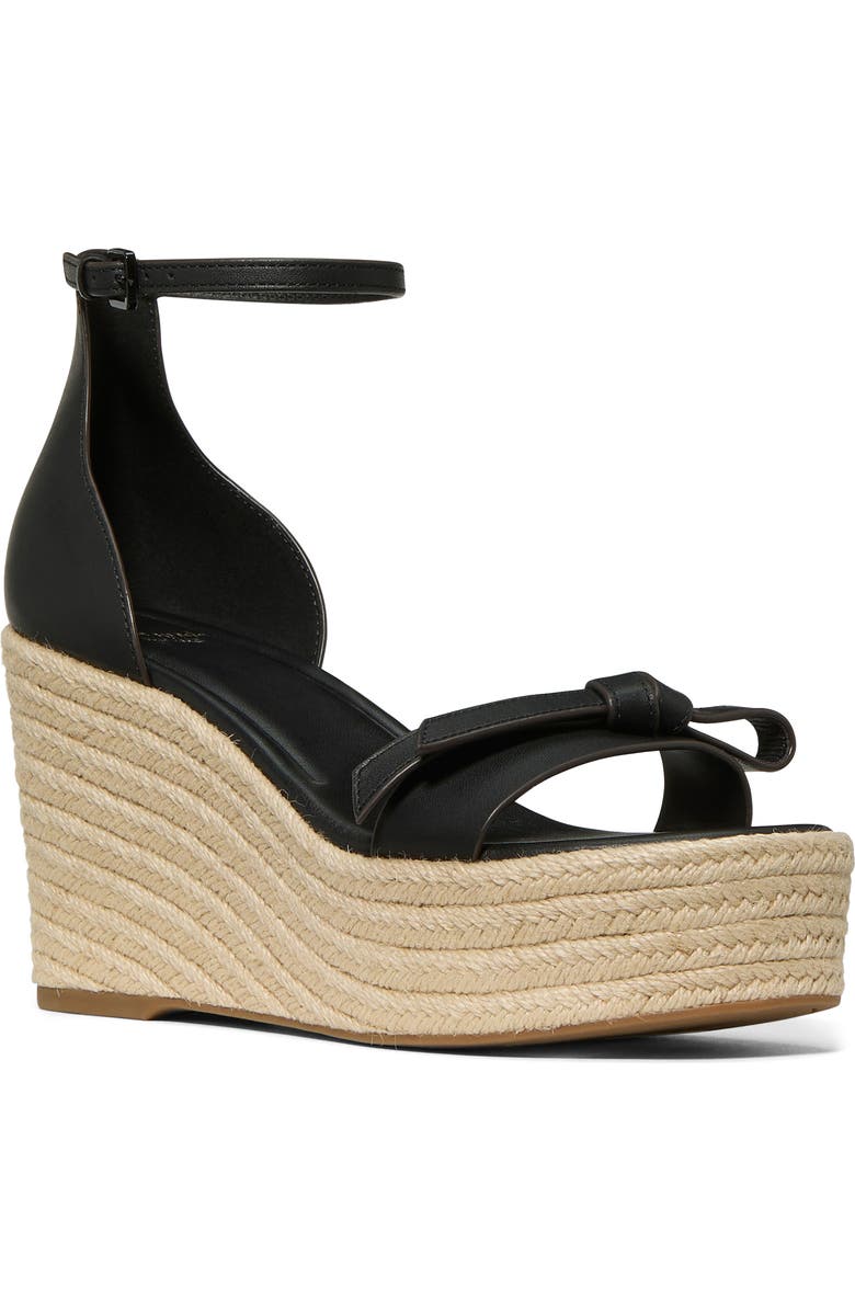 Kate Spade New York loop espadrille ankle strap platform wedge sandal, Main, color, Black