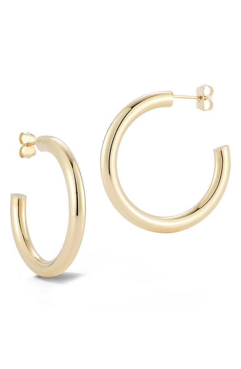 Ember Fine Jewelry 14K Gold Tube Hoop Earrings, Main, color, Gold