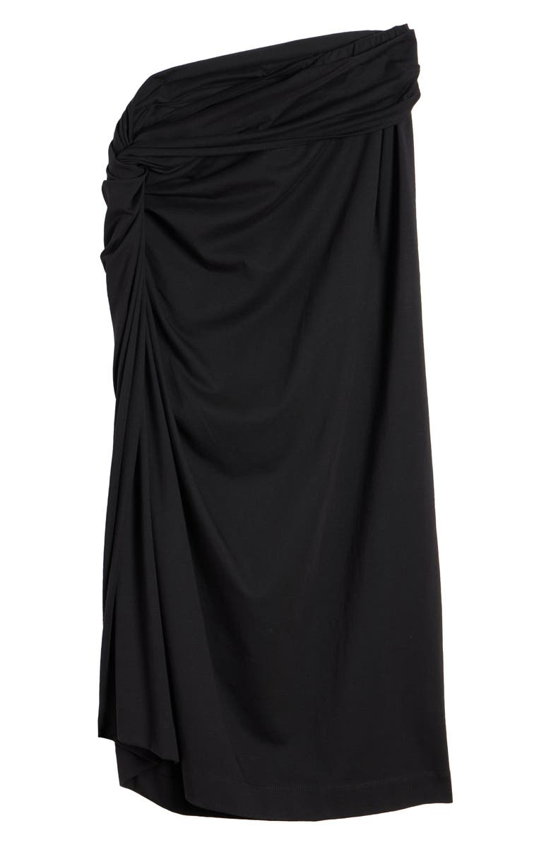 Dries Van Noten Knot Front Cotton Jersey Midi Skirt, Alternate, color, Black