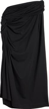 Dries Van Noten Knot Front Cotton Jersey Midi Skirt