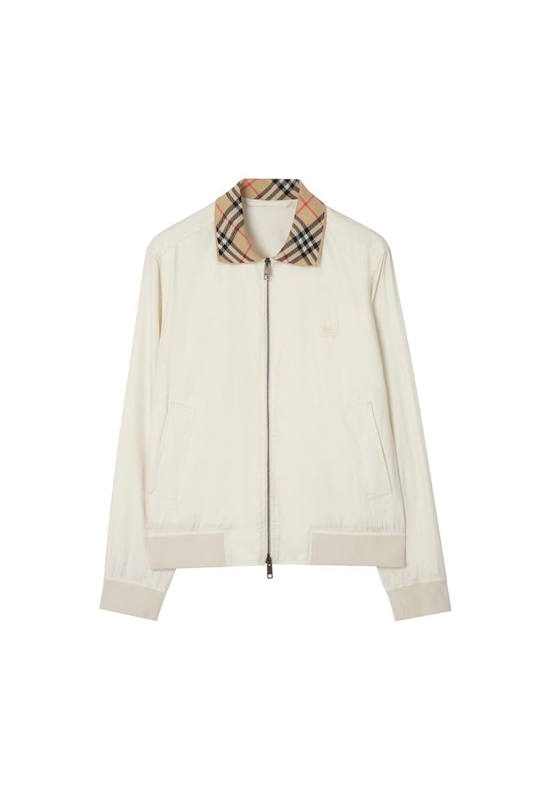 Gabardine Glenfields Harrington Jacket, Alternate, color, Tundra white