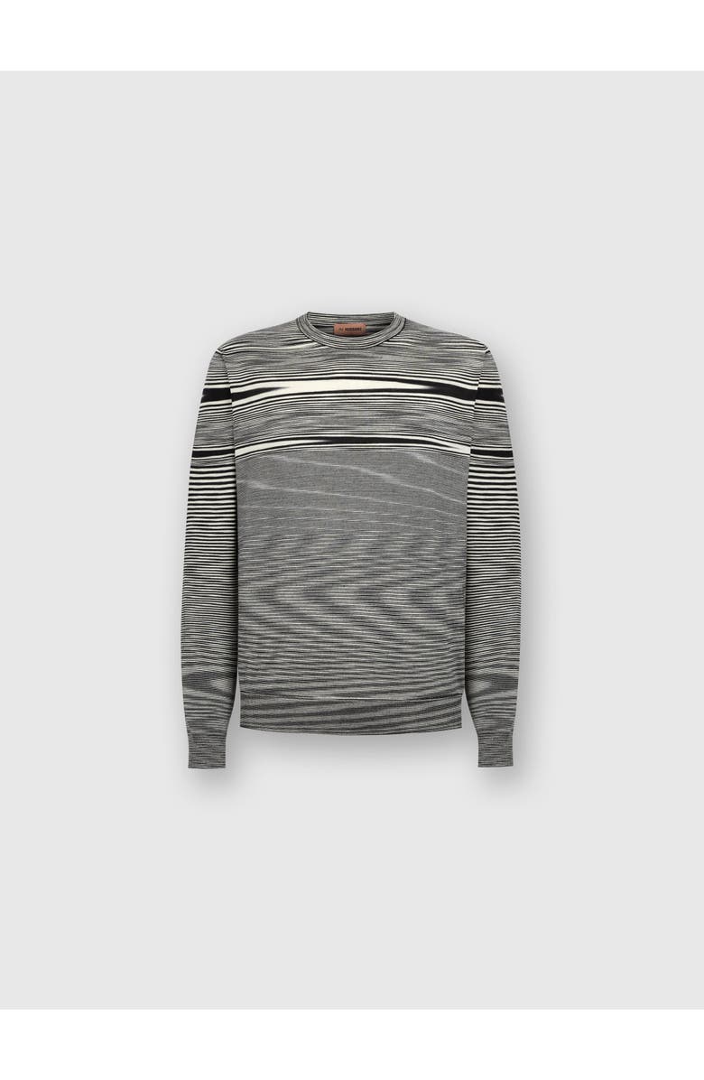Missoni Slub Crew-neck Pullover, Main, color, Black & White