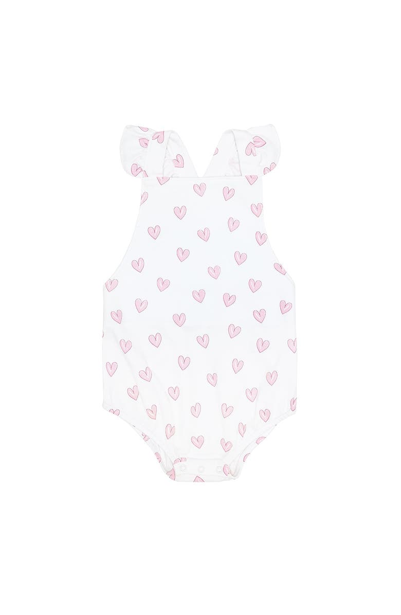 Nellapima Pink Heart Print Ruffle Bubble - Baby, Main, color, Pink