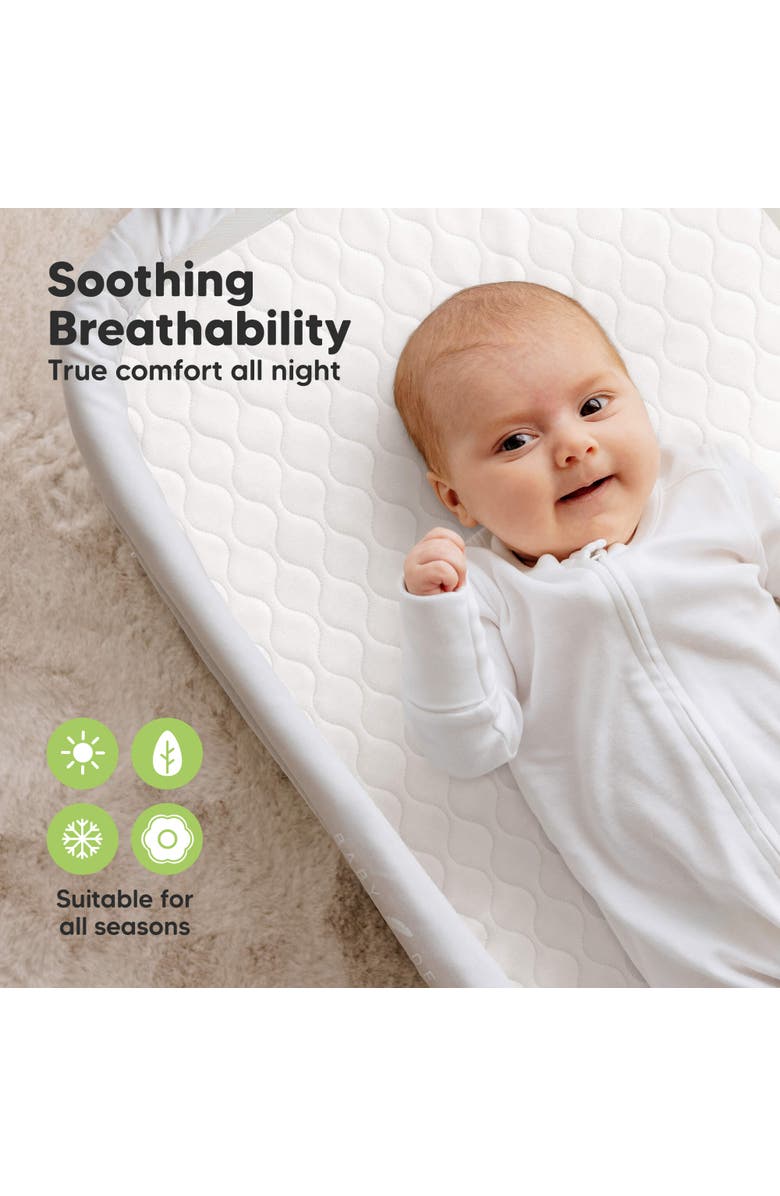 KeaBabies 2-Pack Mavy Protect+ Waterproof Bassinet Mattress Protectors, Alternate, color, Soft White