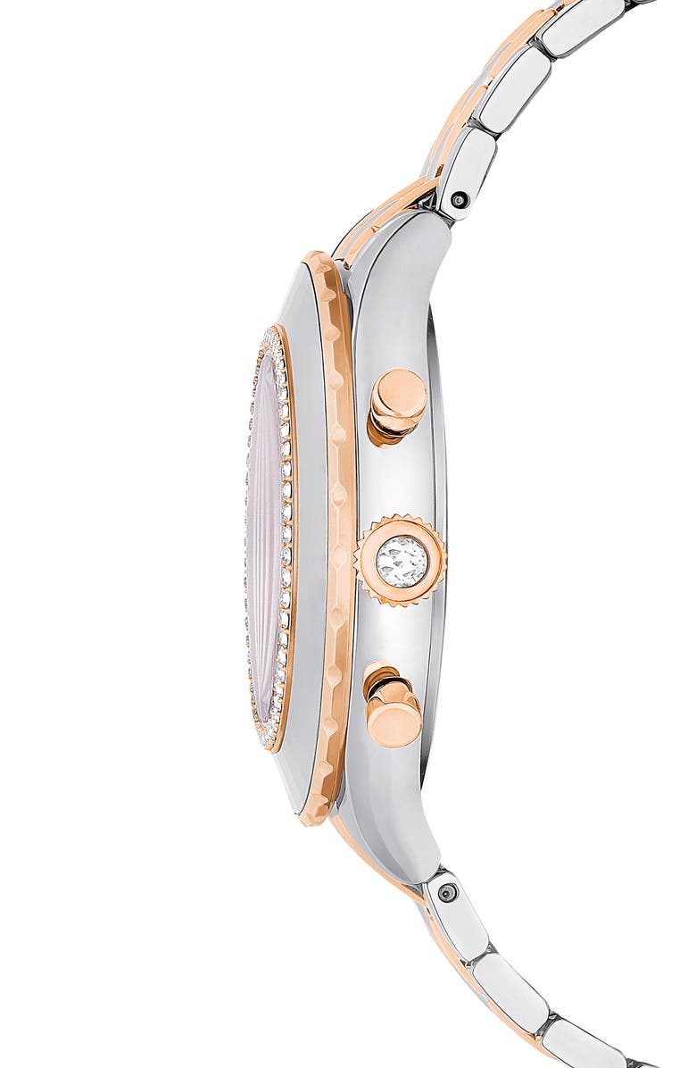 Swarovski Octea Chronograph Bracelet Watch, 37mm, Alternate, color, Rose Gold