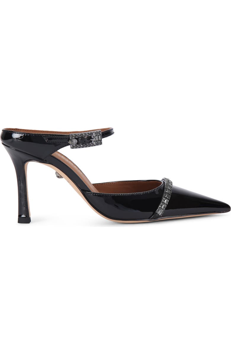 Kurt Geiger London Embellished Pointed Toe Ankle Strap Pump, Main, color, Black