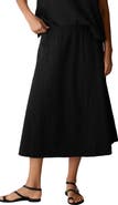 Eileen Fisher Box Weave Stretch Organic Cotton Midi Skirt