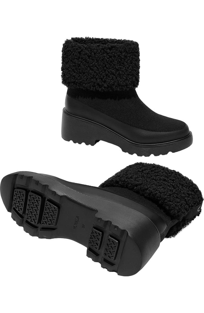 VIVAIA Faux Fur Platform Chunky Wedge Boots, Alternate, color, Black