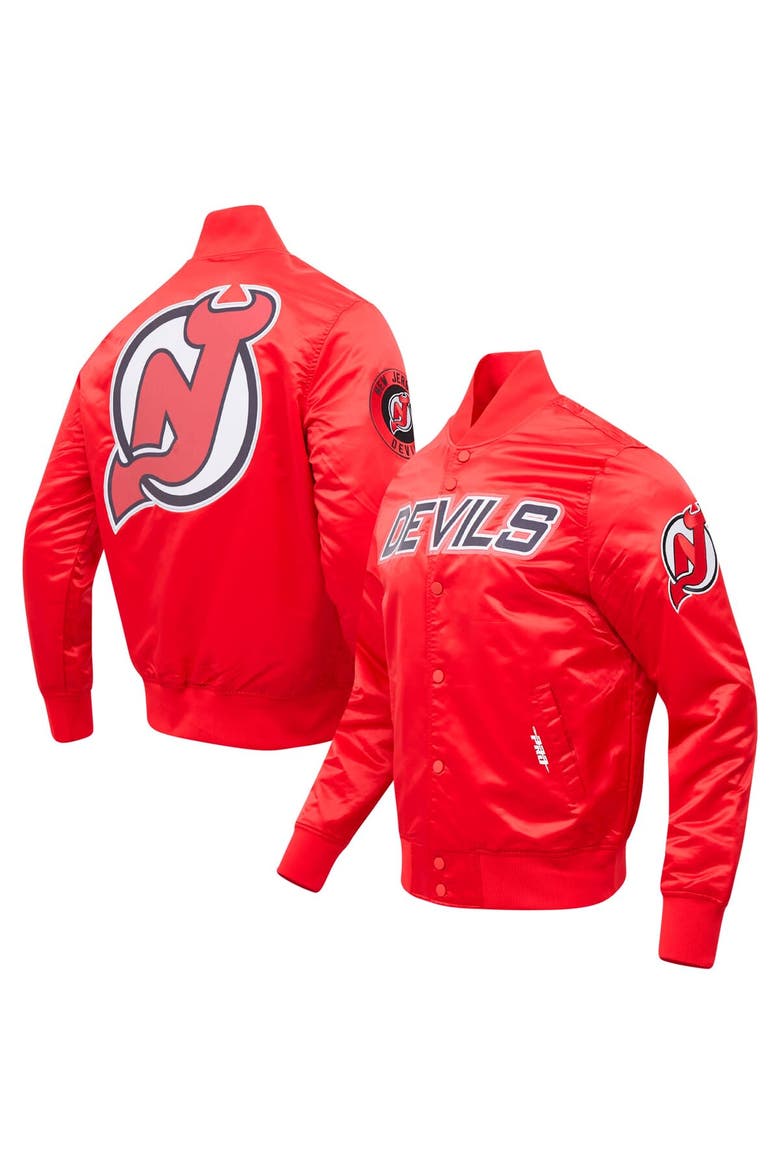 Men's Pro Standard Red New Jersey Devils Classic Satin Full-Snap Jacket, Main, color, Red