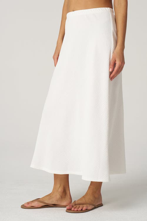 Franne Golde Textured Crepe Bias Midi Skirt