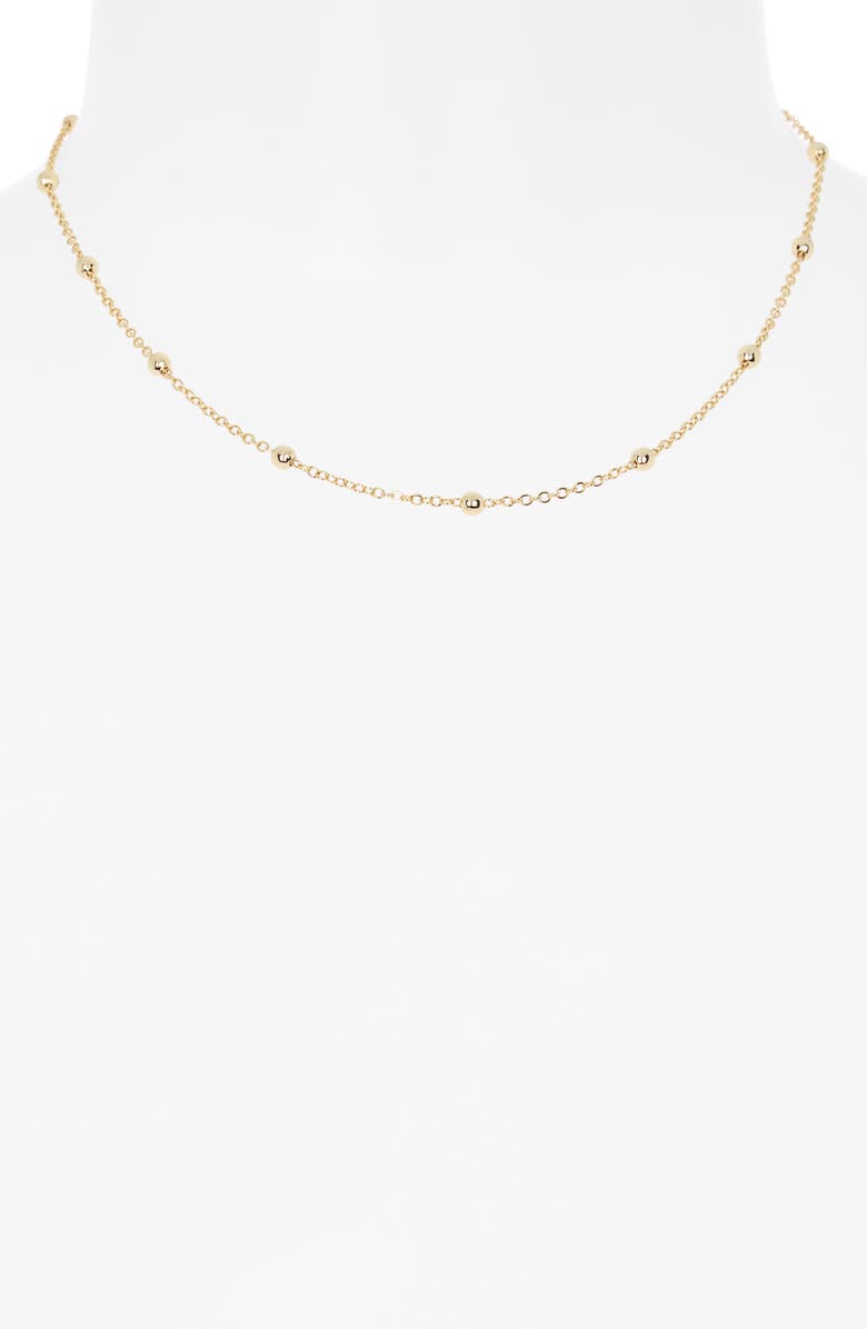 NORDSTROM RACK Demi-Fine Ball Station Chain Necklace, Alternate, color, Gold