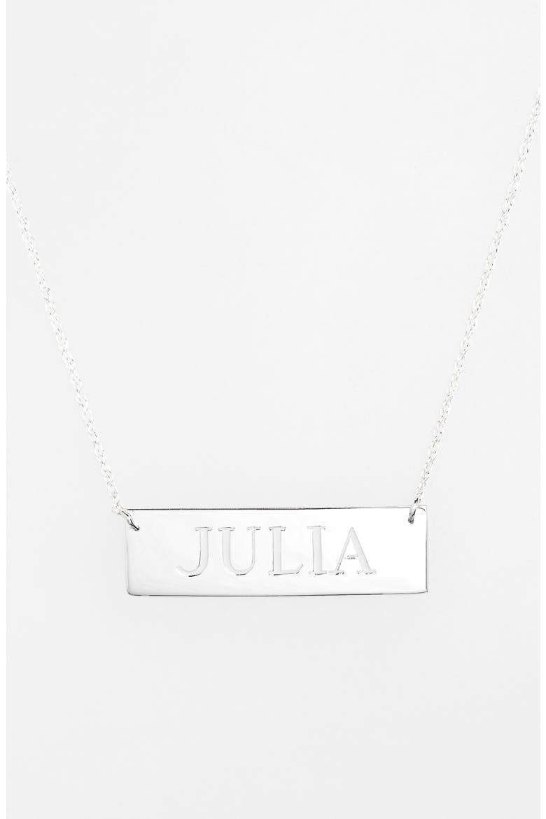 Personalized Cutout Nameplate Necklace, Alternate, color, SILVER